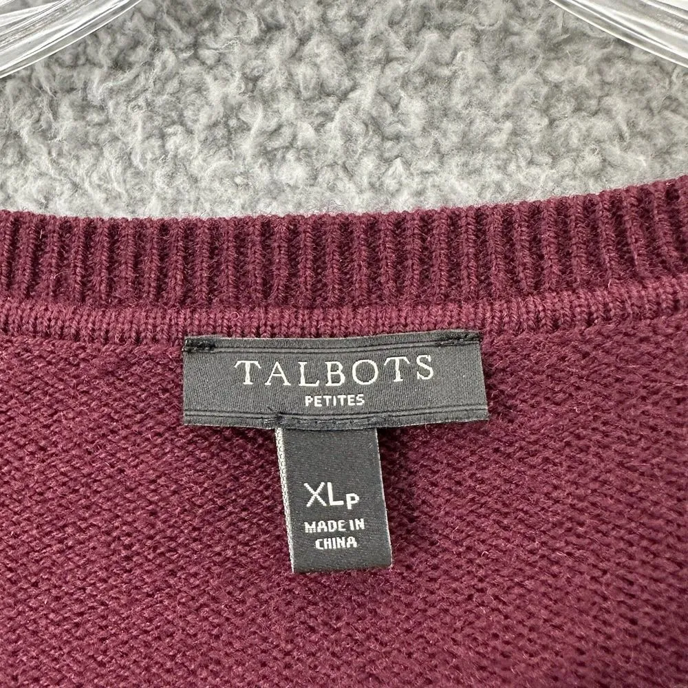 Talbots Fair Isle‎ Jeweled Rhinestone Knit Sweater Lambswool Blend Preppy W XLP - Image 4