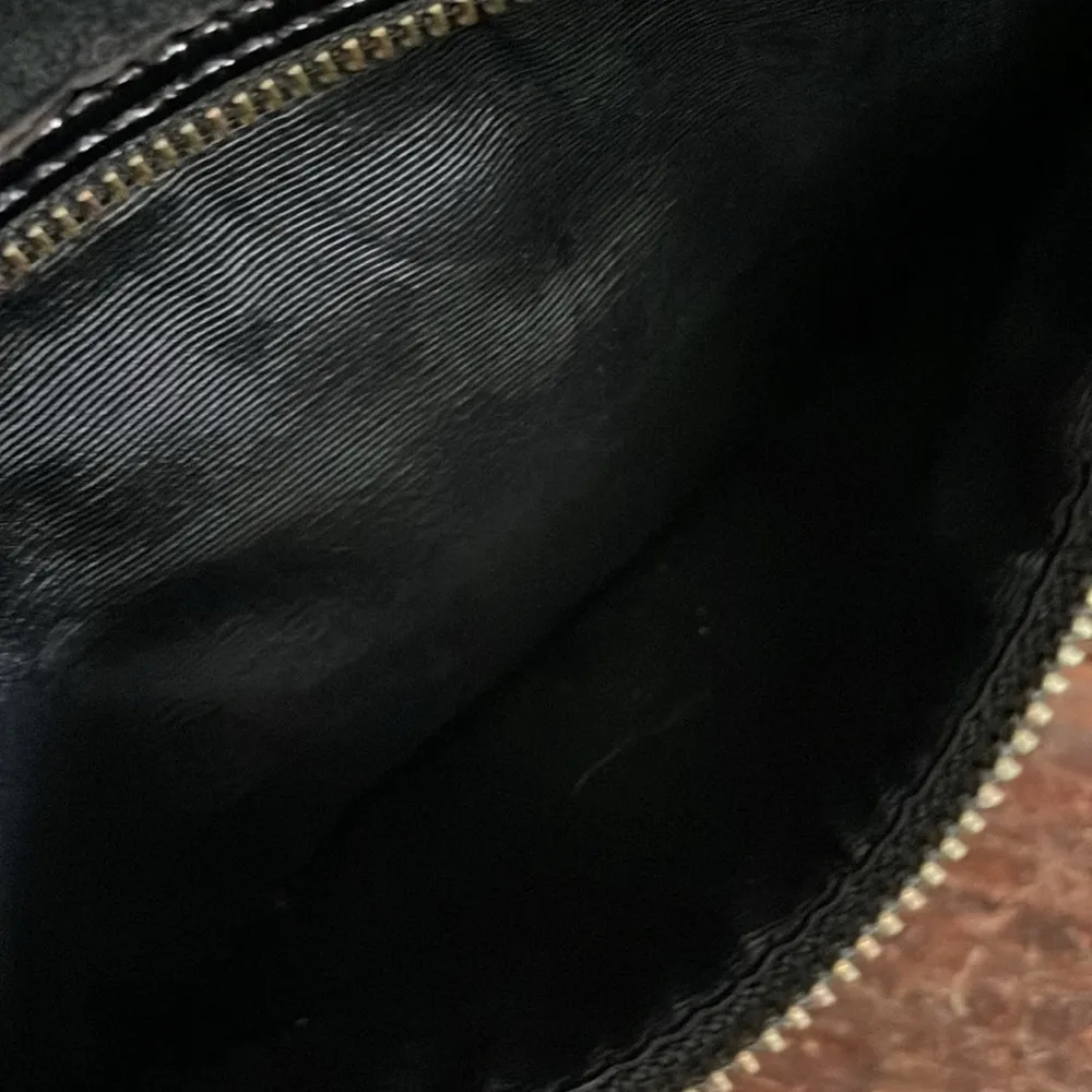 Loft Black Suede Mini Top Handle Clutch 10"x6" - Image 6