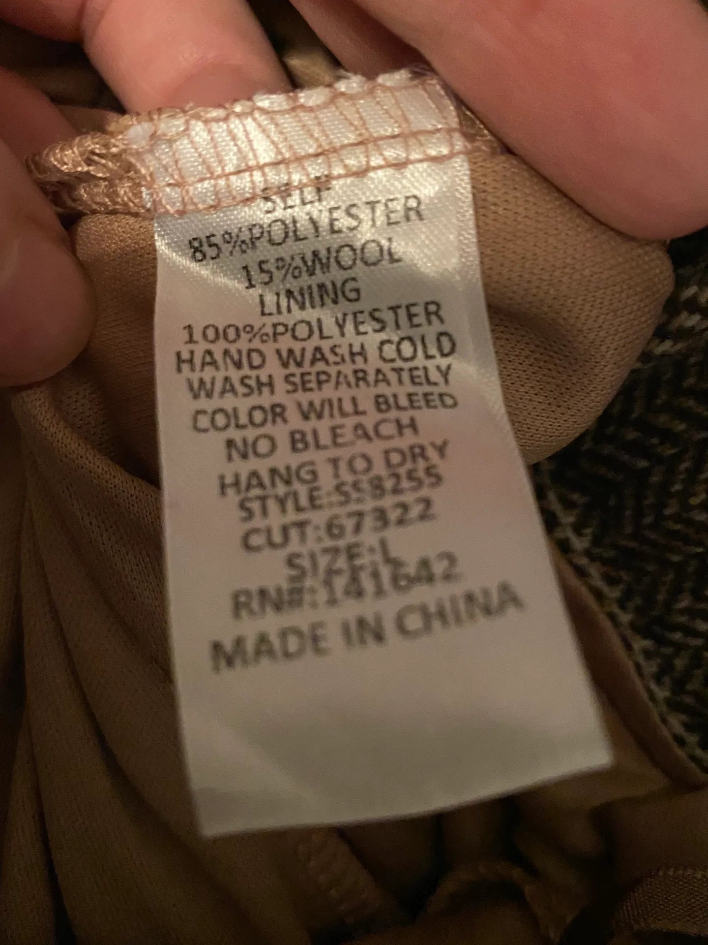 She + Sky tweed style granny wool blend shorts zip fly belt bow silky lining - Image 5