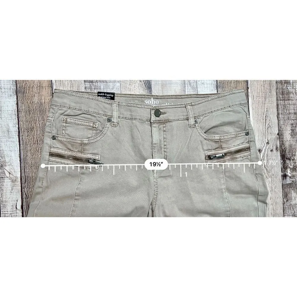 Soho NY&C Gray Tapered Leg Exposed Zippers‎ Ankle Jeans 12 Y2k Hipster Punk NWT - Image 5