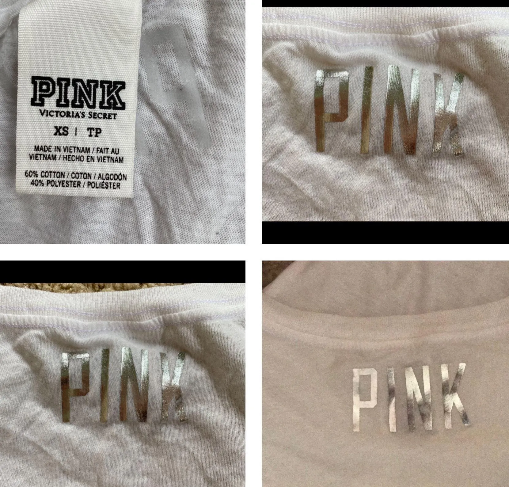 VS Pink Sequin Top Sz XS  - Image 9