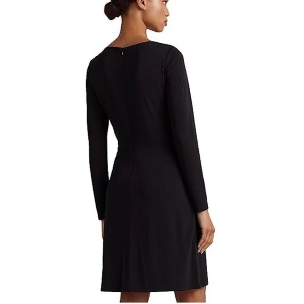 Lauren Ralph Lauren Dress Women 14 Black Jersey A - Image 12