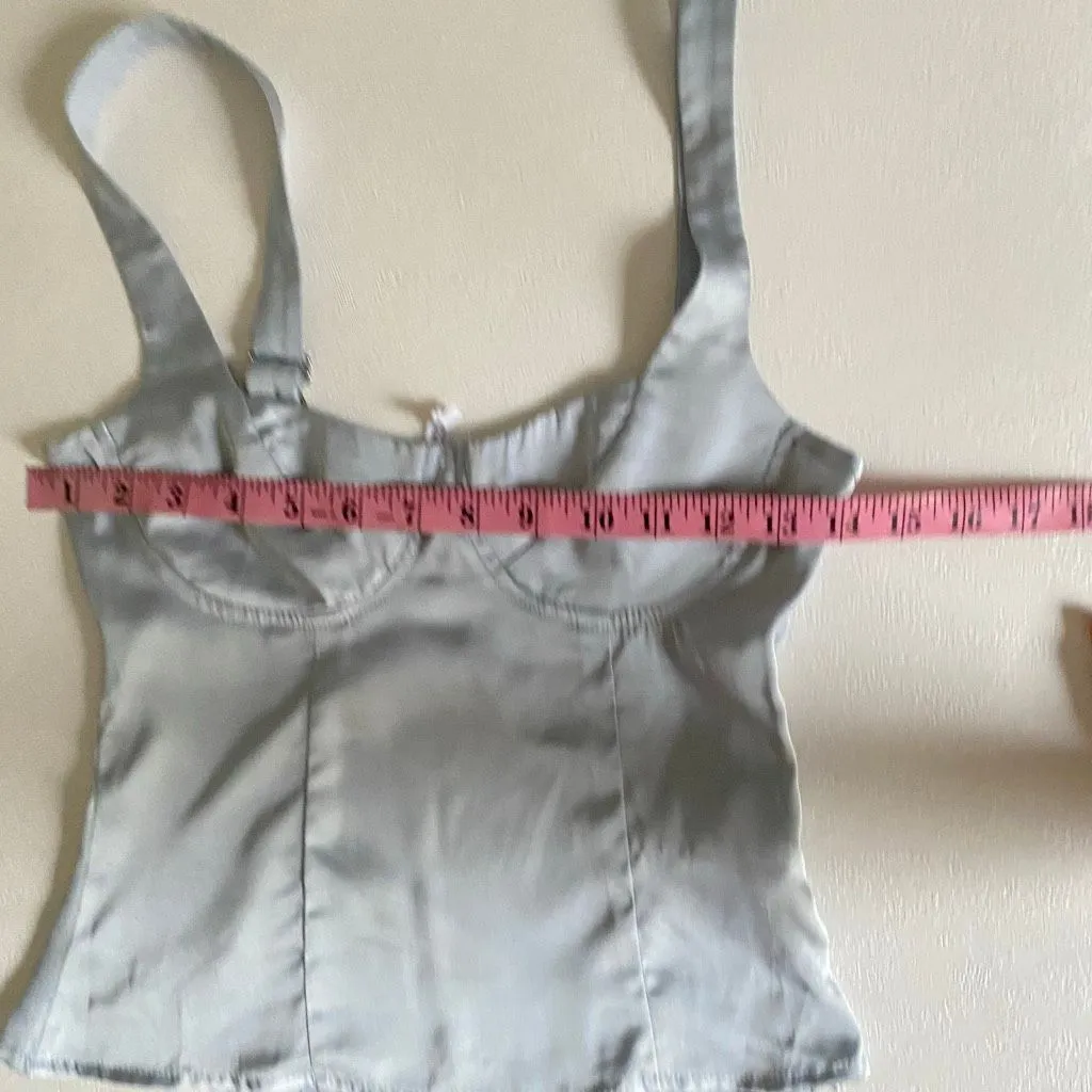 Peppermayo Women’s XS Silver Satin Corset Top Bustier Tank US 2 - Image 8