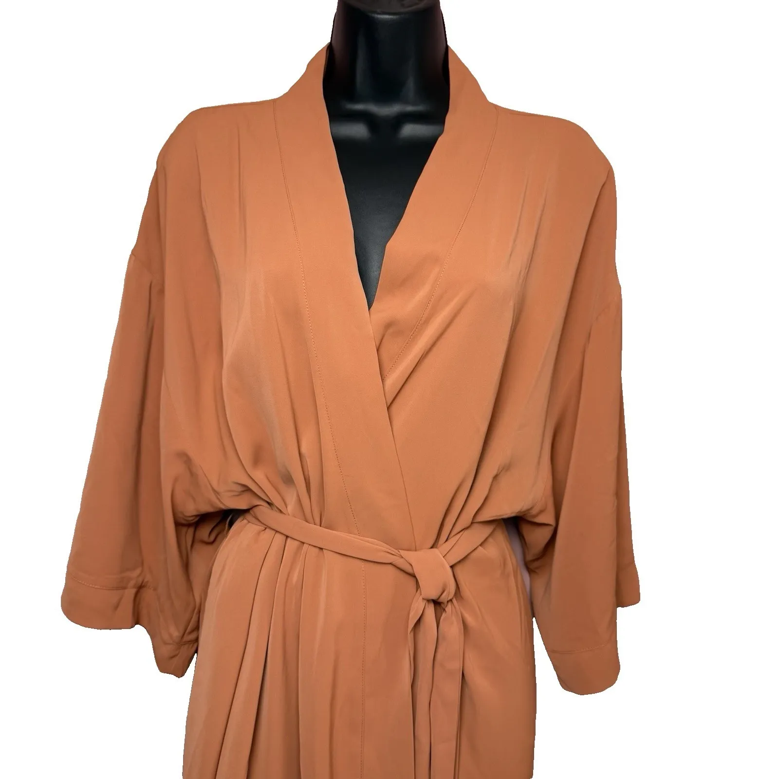 Birdy Grey Robe Women's Size XL/XXL Tie Waist Getting Ready‎ Karen Minimalist - Image 3