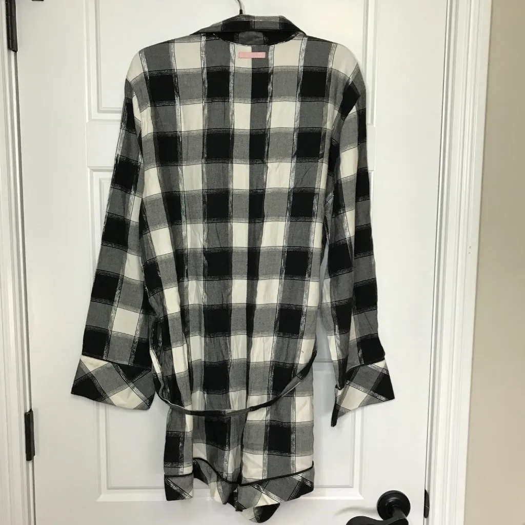 Victoria's Secret Shimmery Plaid Lightweight Flannel PJ Sleep‎ Romper Outfit L - Image 5