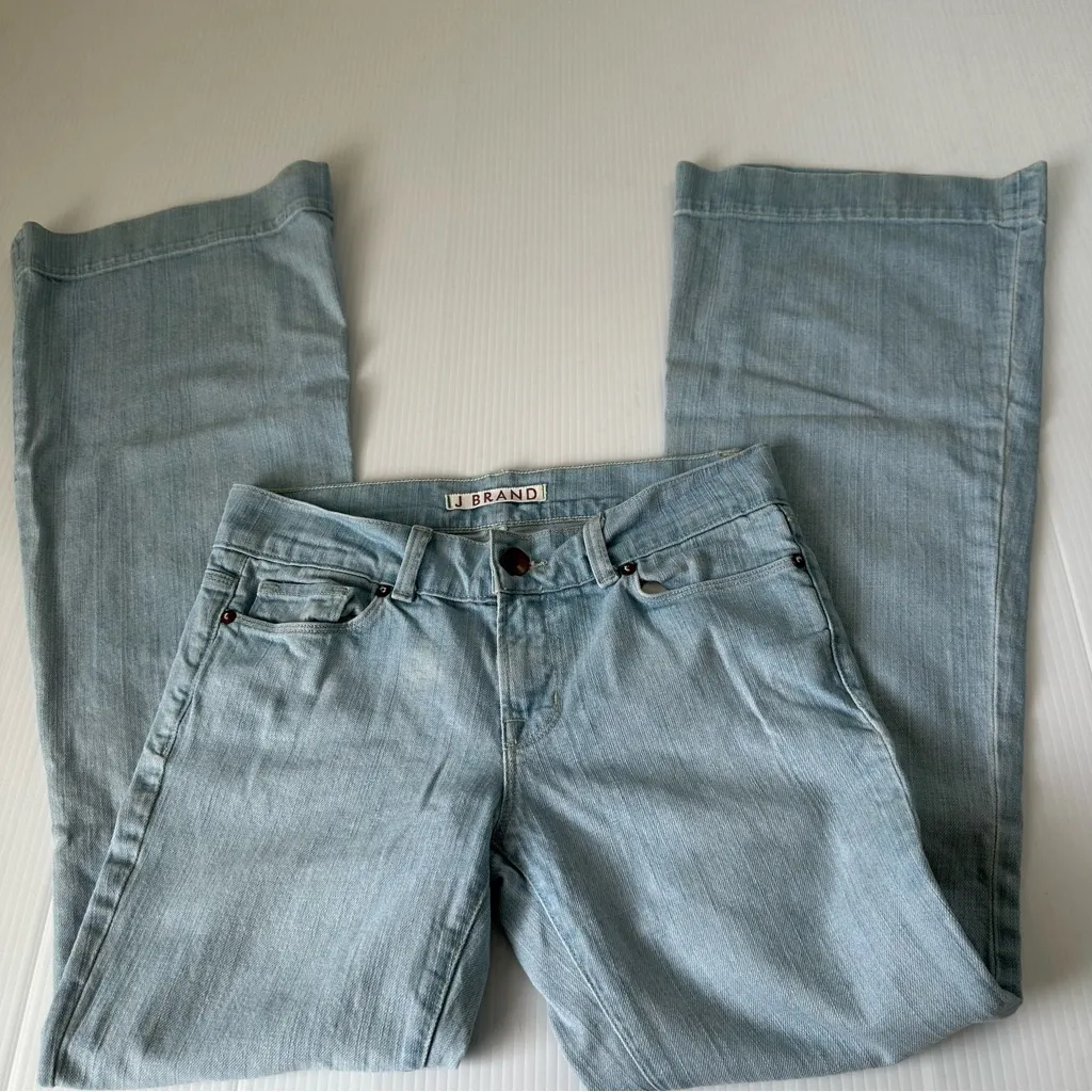 J Brand Lovestory Flare Light Blue Wash Jeans, 28 x 32 - Image 8