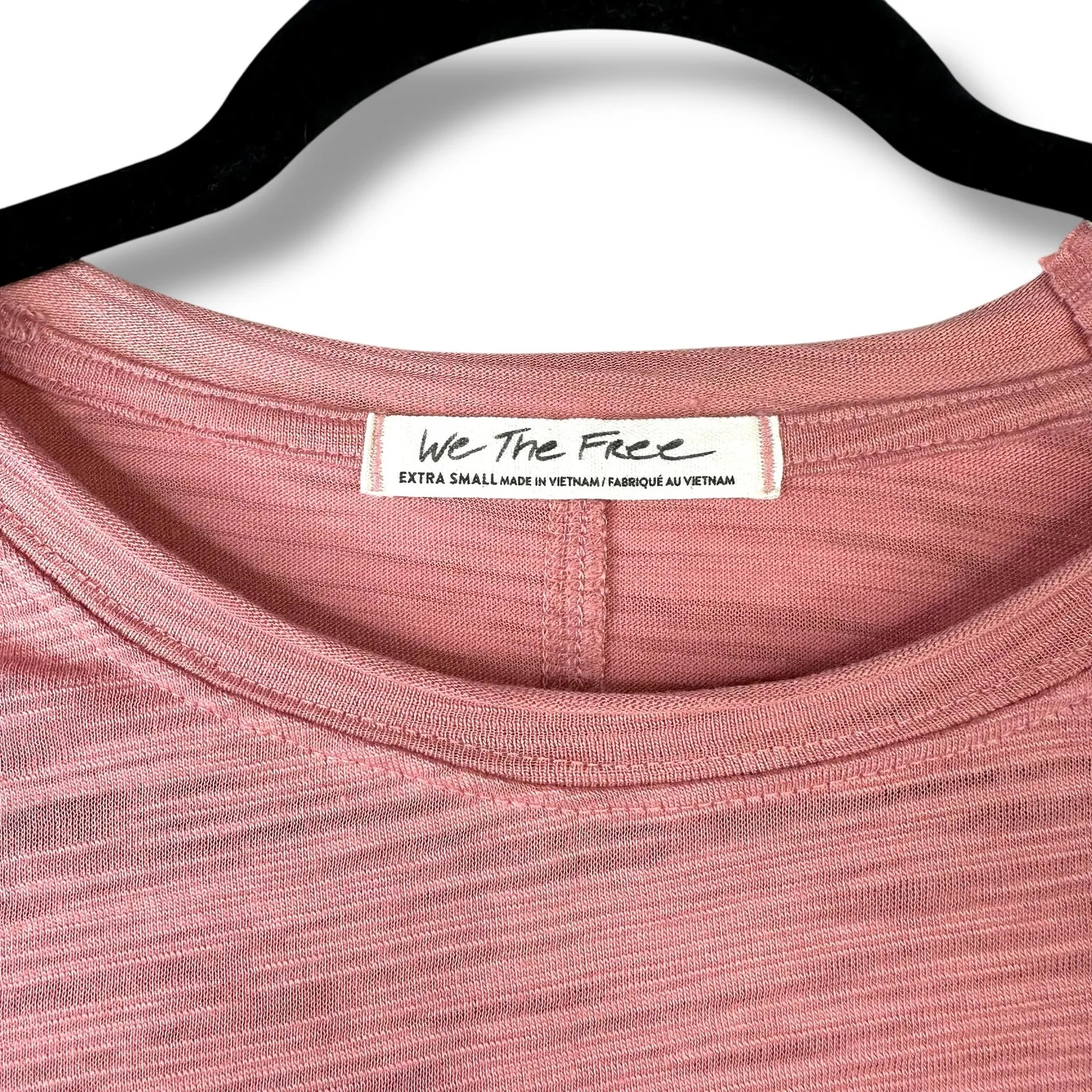 Free People We The Free NWOT Natasha Mauve Pink Ruched Long Sleeve Tee XS - Image 4