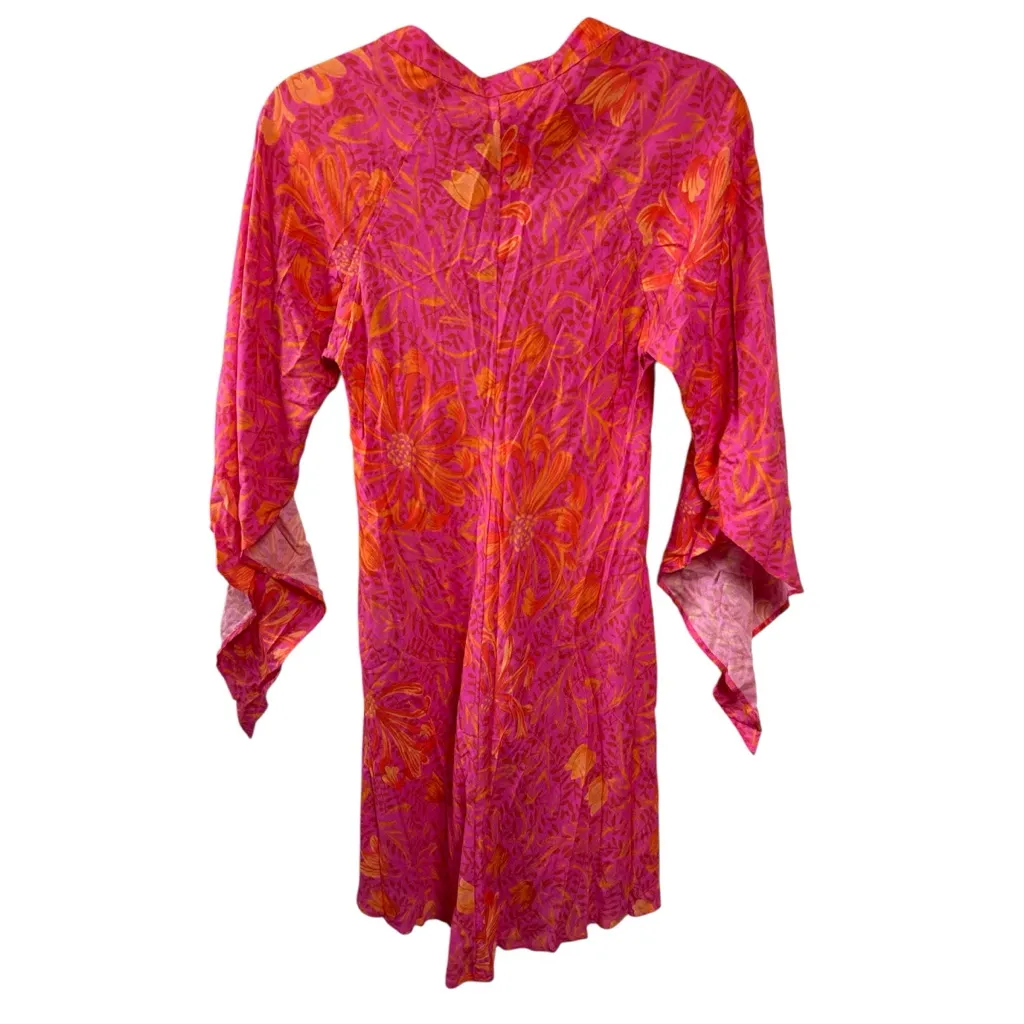 Jen's Pirate Booty Garden Party Hyacinth Mini Dress Size X-Small Pink & Orange - Image 3