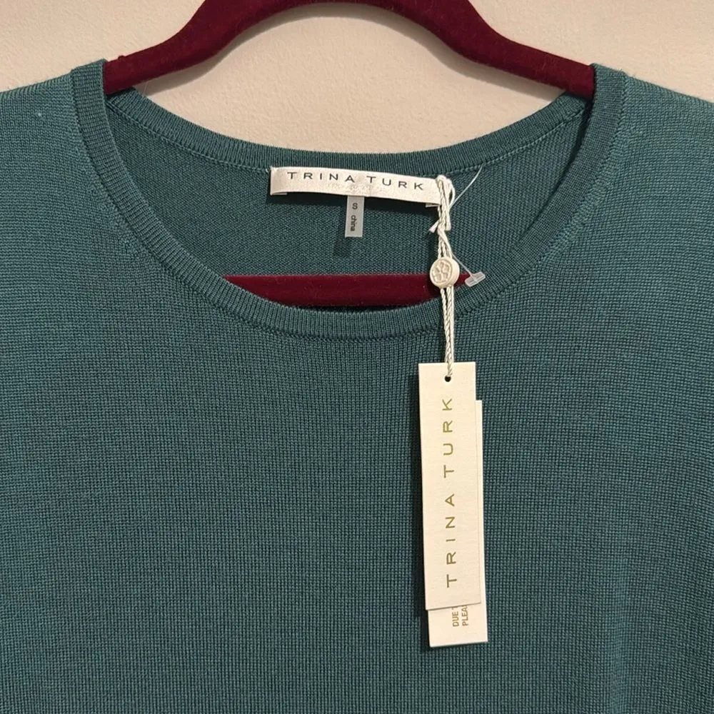 Trina Turk Over Ice Long Sleeve Tassel Hem Wool Sweater Dress C49 - Image 6