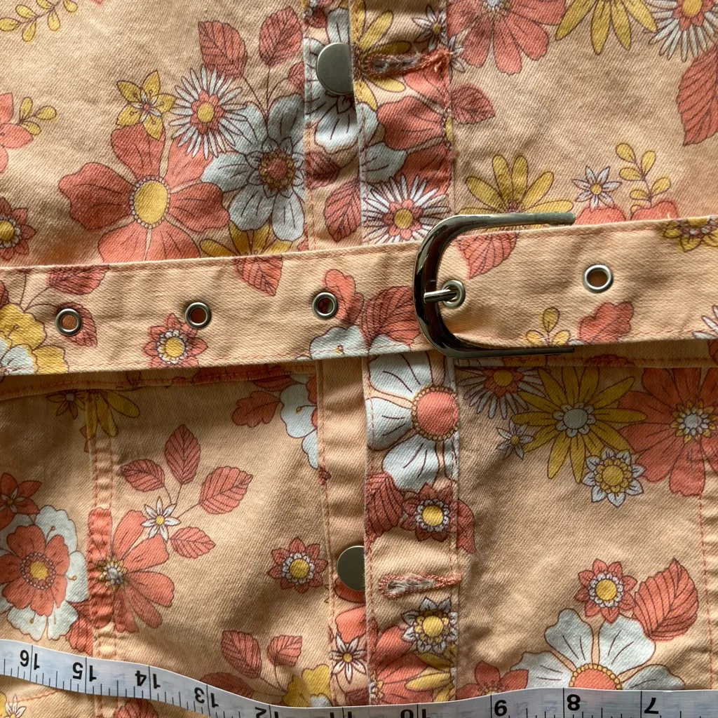 Tan and Orange Jean Jacket with Cropped Design - Image 5