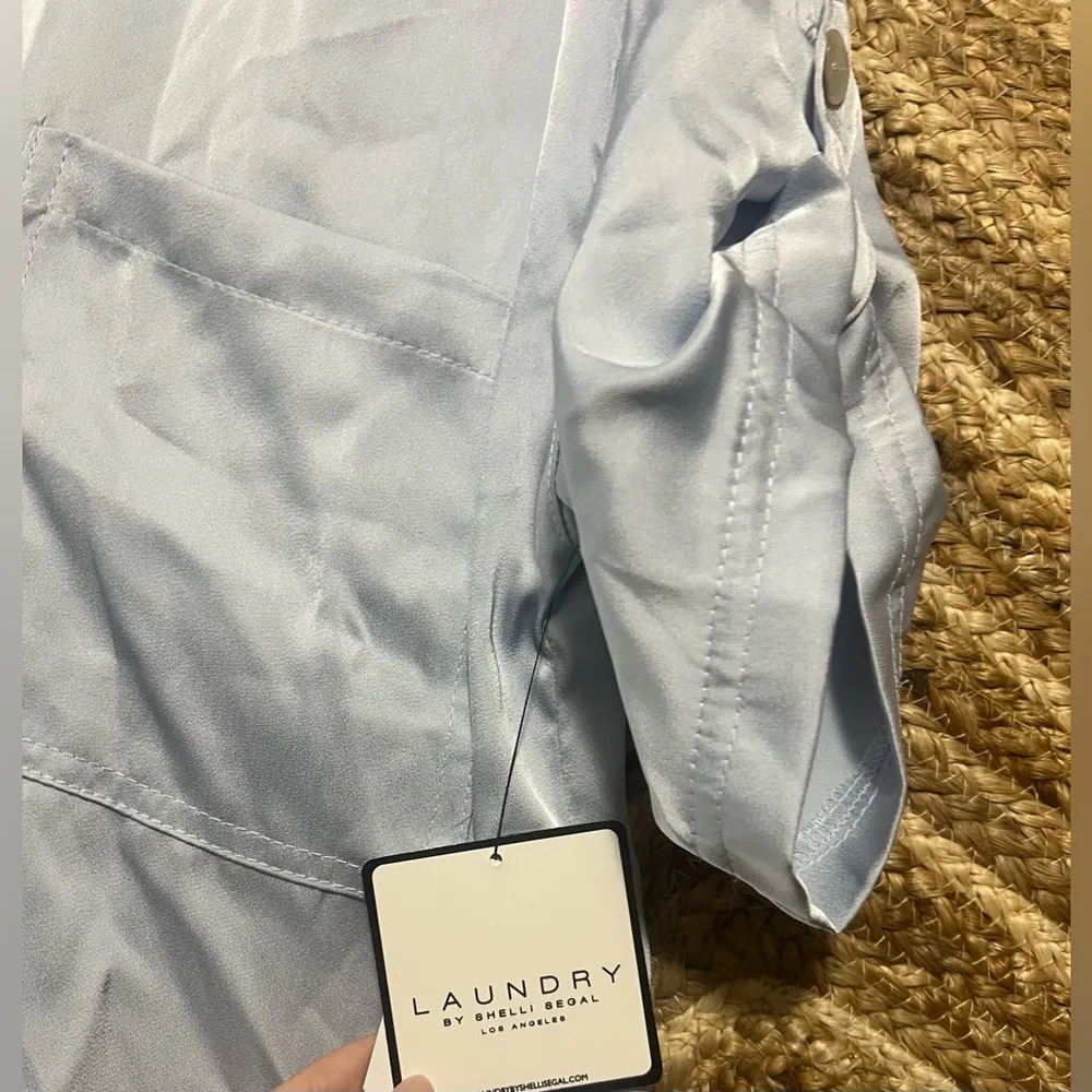 Laundry by Shelli Segal Women's Blue Faux Silk Sleepwear Top,Pajama,Size S,NWT - Image 4