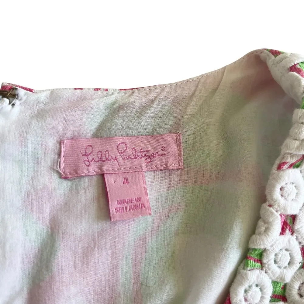Lilly Pulitzer MacFarlane Hotty Pink Forgot My Trunk Lace Detail Shift Dress 4 - Image 3