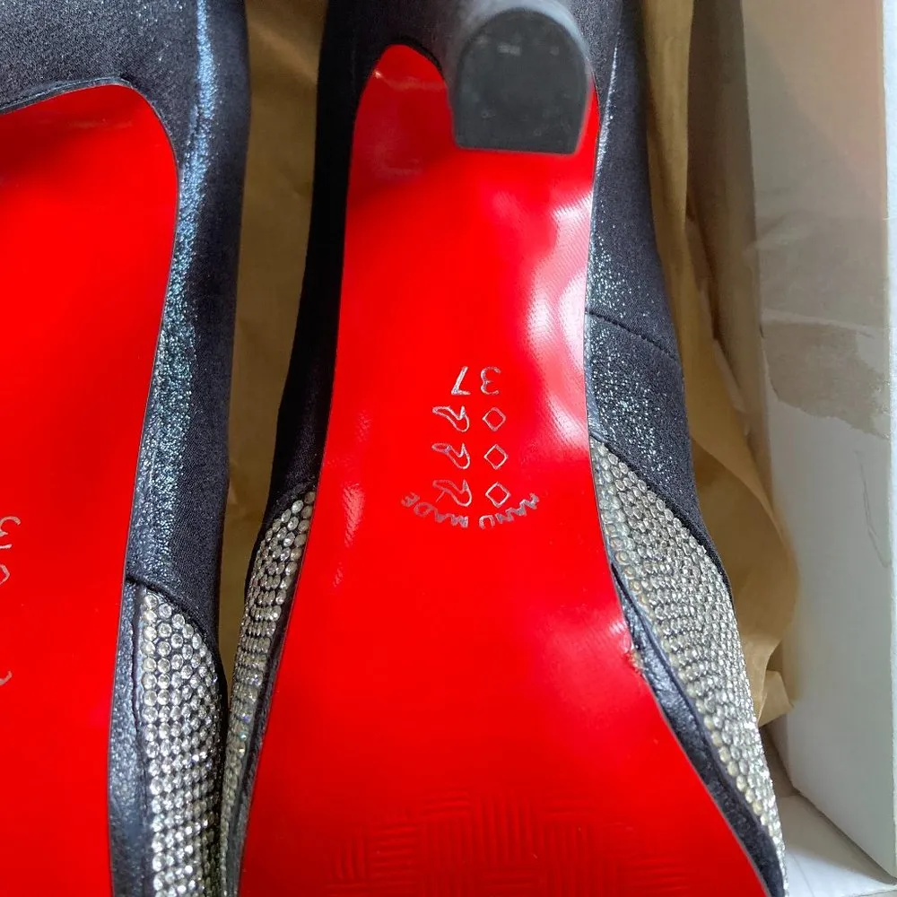 Impero women's size 37 EU rhinestone open toe red - Image 5