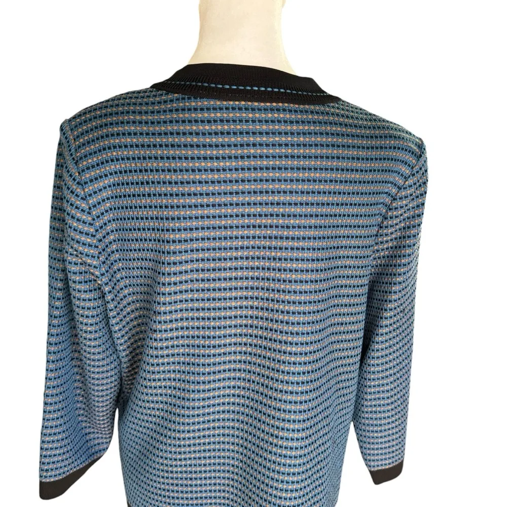 Misook Exclusively - Multi Blue Cardigan Sweater Sz L - Image 5