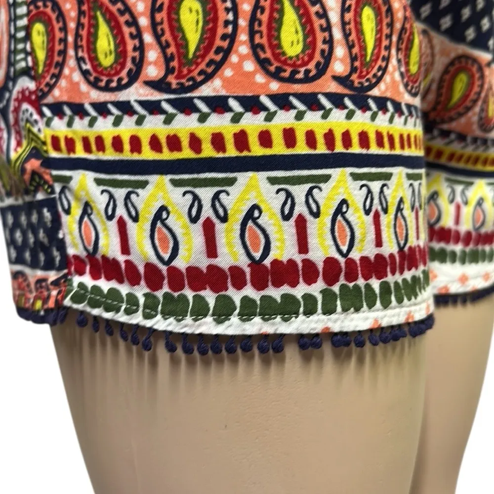 Olsenboye Multicolor Paisley Print Lightweight High Waist Pull On Shorts Medium - Image 8