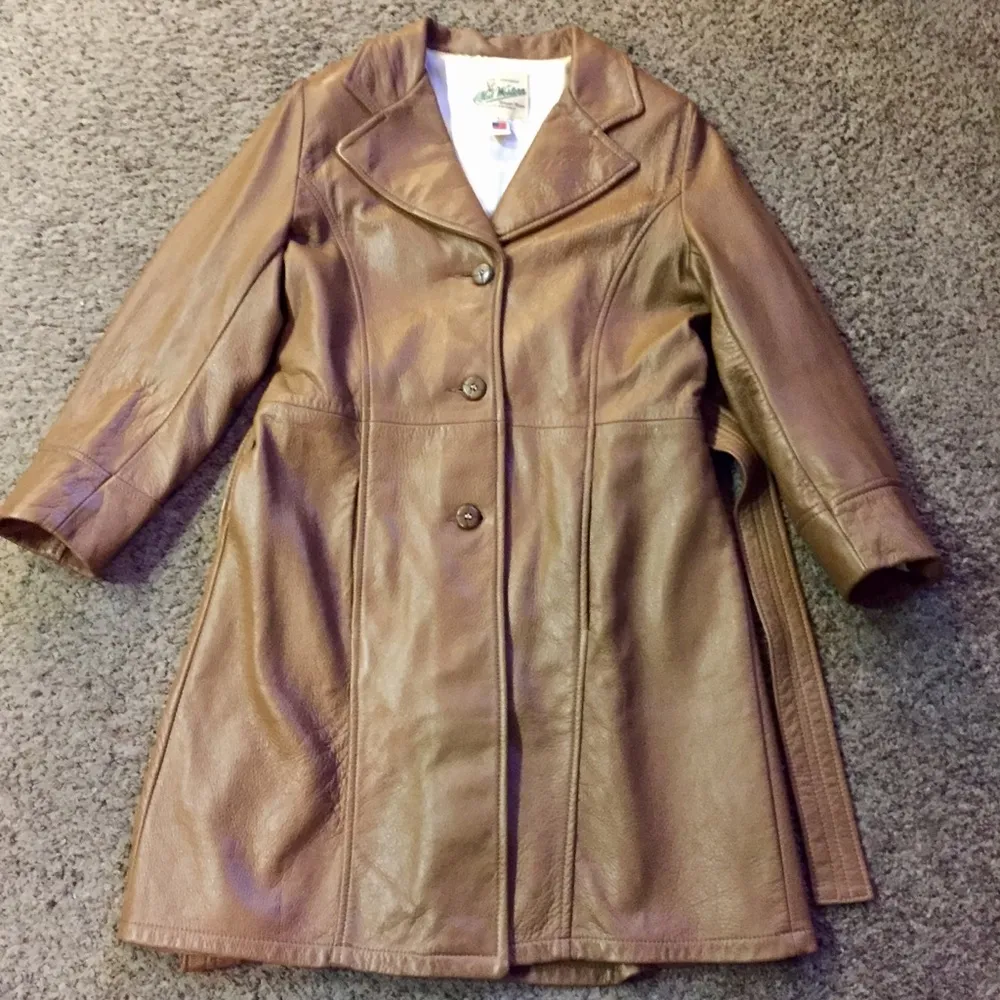 Vintage Deerskin Leather Coat Womens 34 Used RARE - Image 5