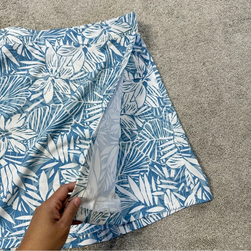 Ripskirt Hawaii Women’s Wrap Skirt Aloha Modern Tropical Printed Blue White XL - Image 4