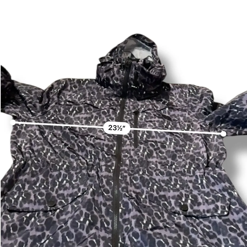 Lucky Brand Leopard Hooded Jacket Women's XL Purple Black Casual Zip Utility - Image 7