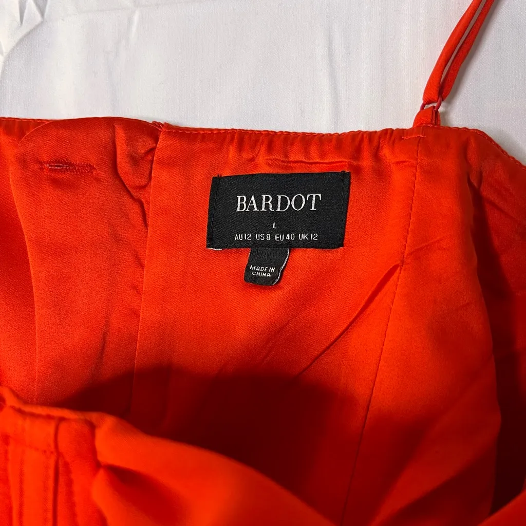Bardot Martini Midi Dress In Fire Red Size Large - Image 5