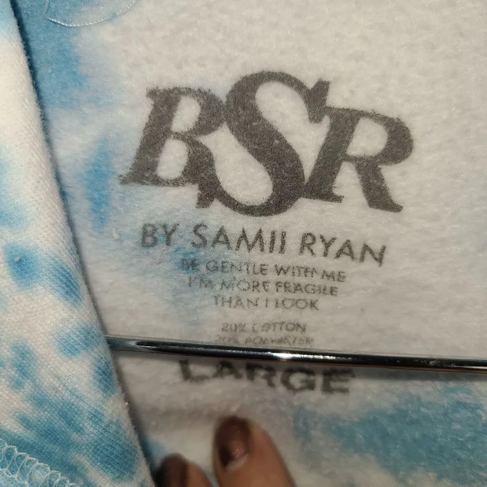 BSR By Samii Ryan "You're a Star Sis" Tie Dye Hoodie Blue Size L - Image 5