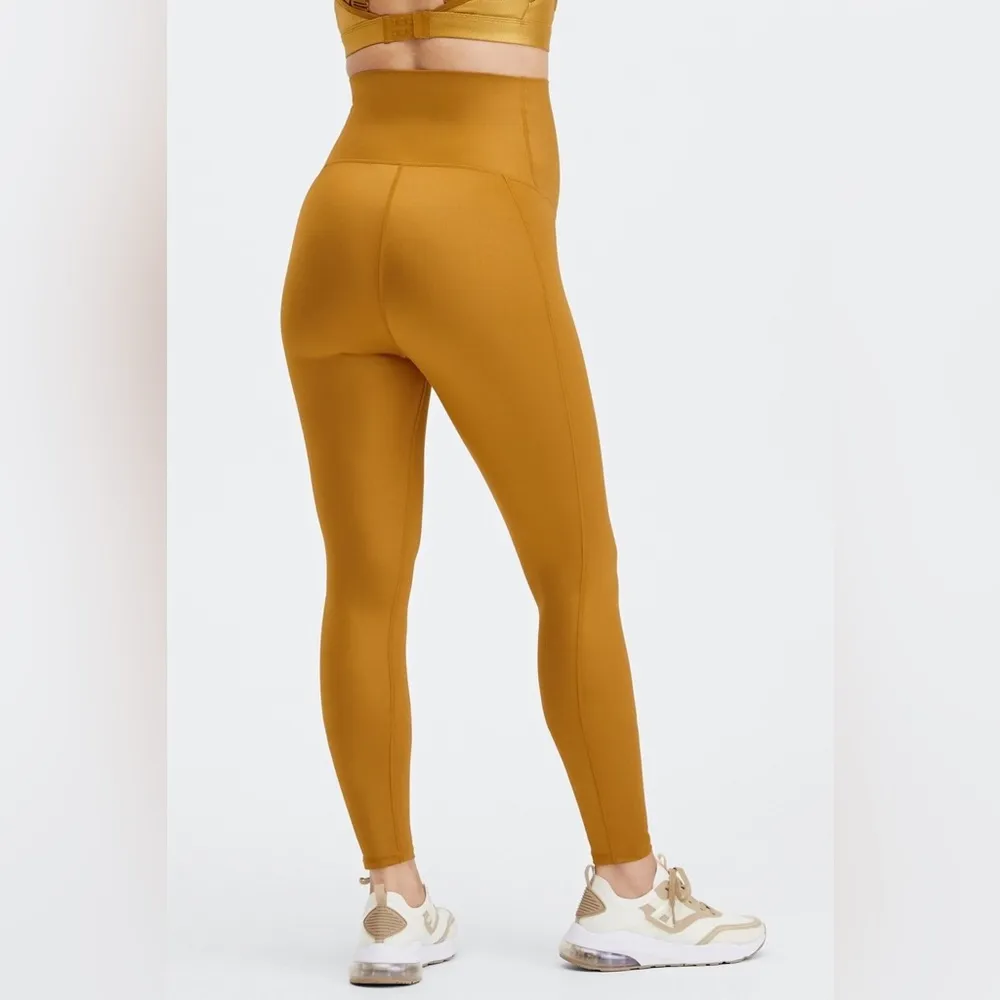 Fabletics shiny high waisted maternity legging in dark bronze - Image 2