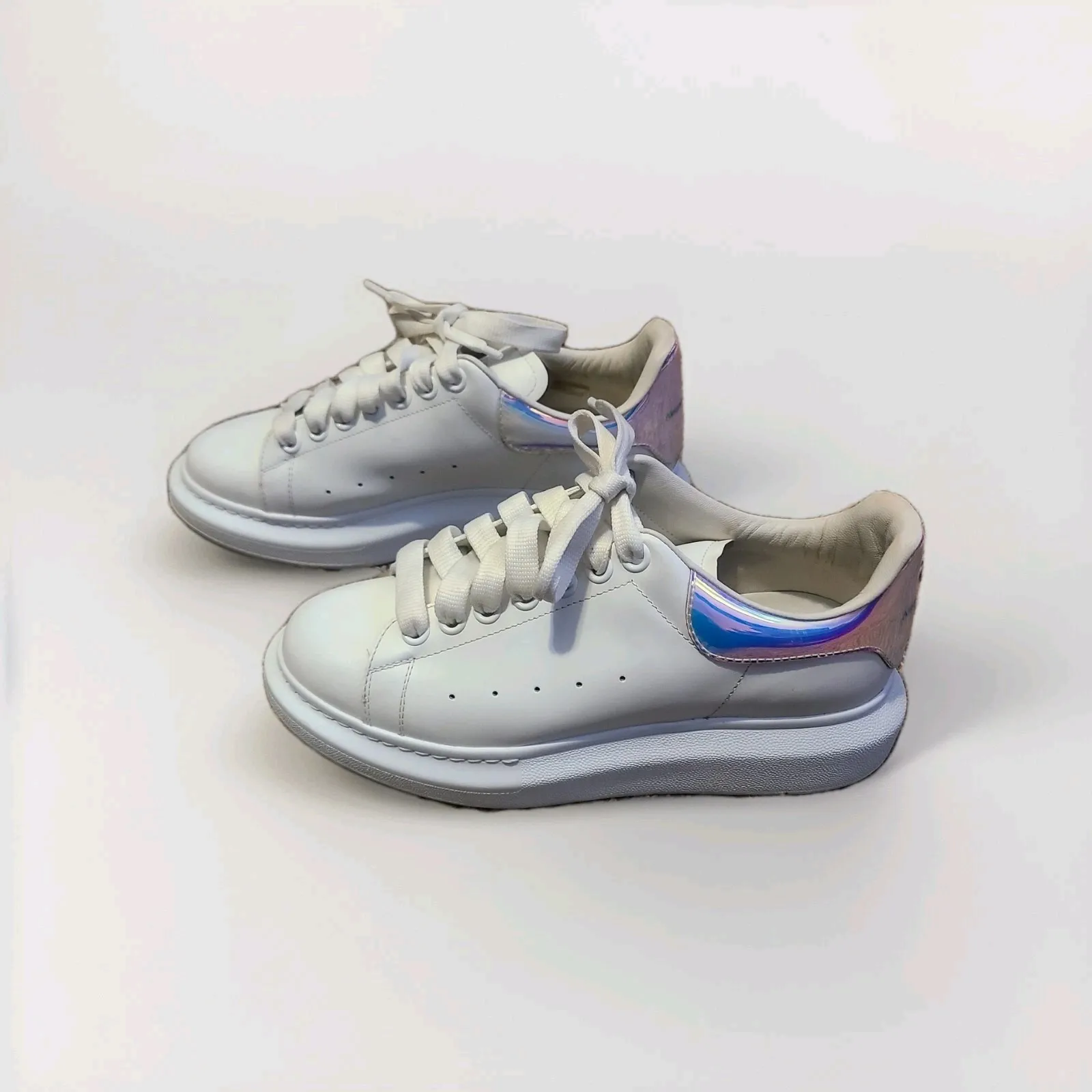 Alexander McQueen Women's Oversized Sneakers White Shock Pink Size EU 38 US 8 - Image 5