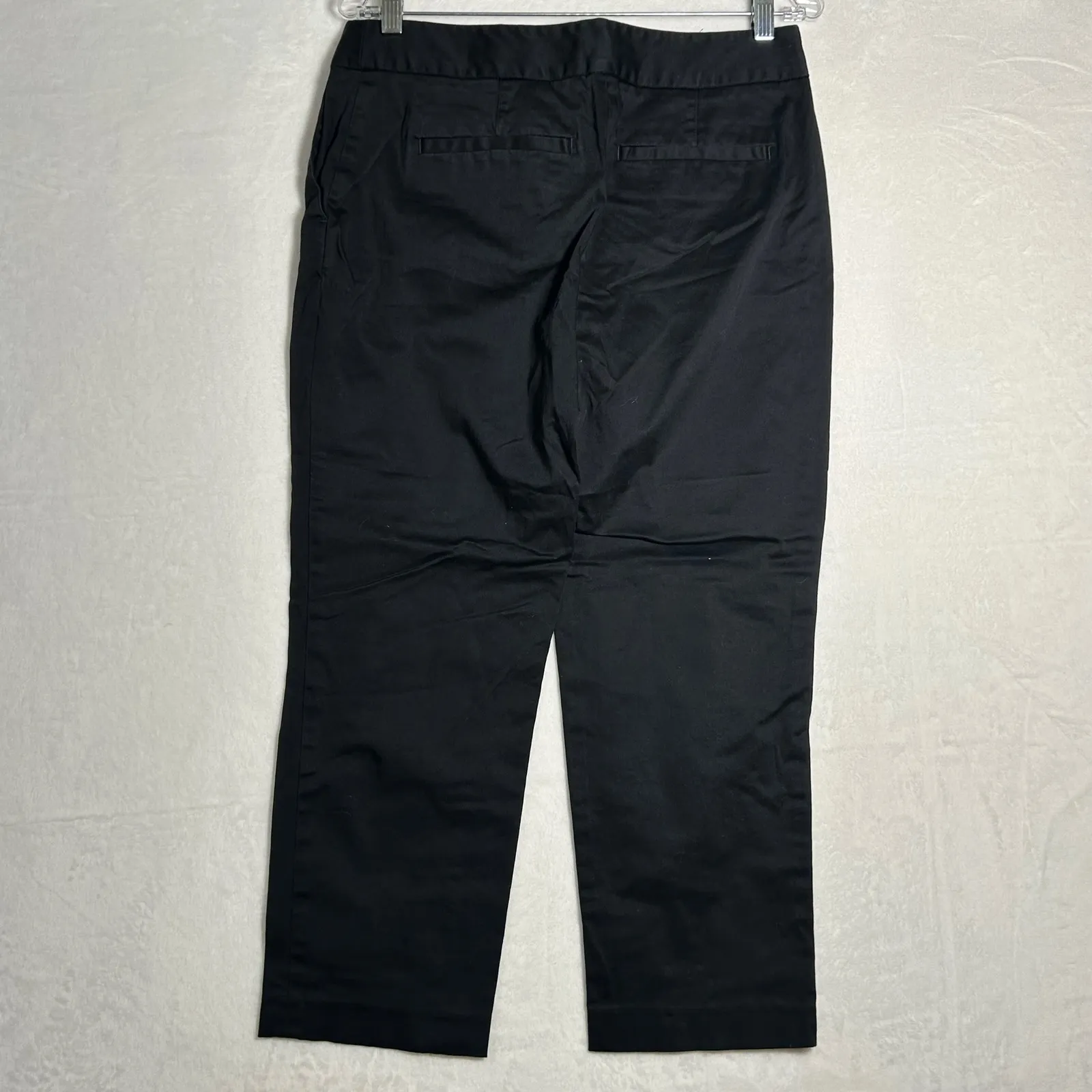 Liz Claiborne Jackie Black Cotton Spandex Straight Leg Cropped Pants Size 10 - Image 2