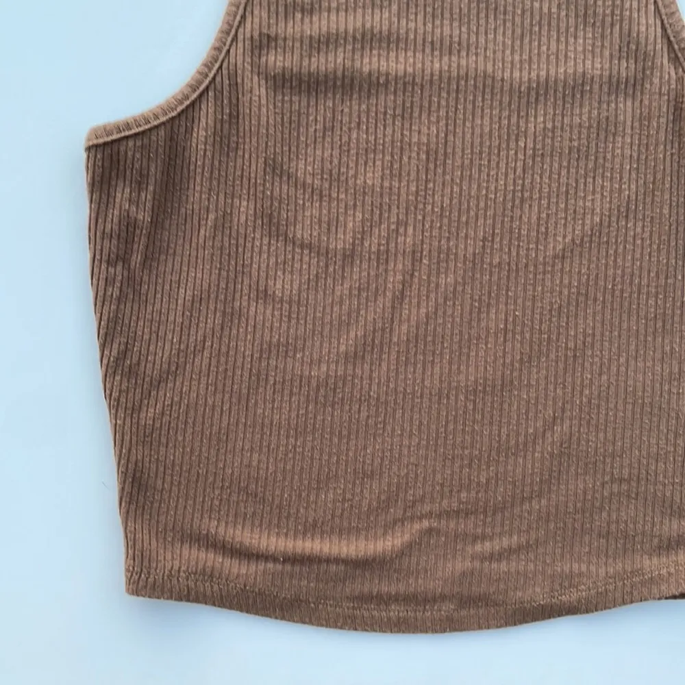 Bozzolo Brown Turtle Neck Crop top Size Medium - Image 4