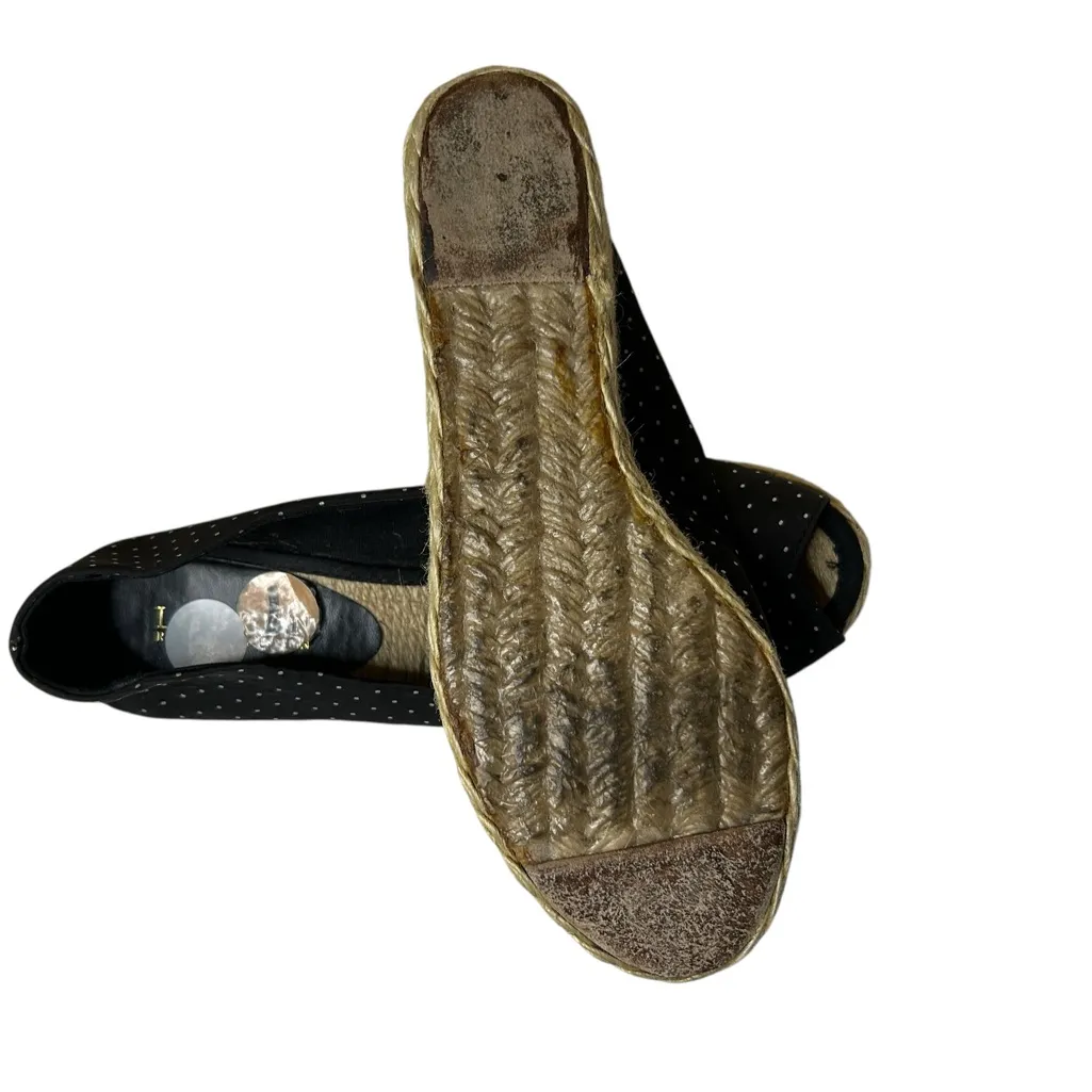 Ralph Lauren Cecilia Navy Polka Dot Woven Platform Espadrille Sandals – Size 7 White - Image 8