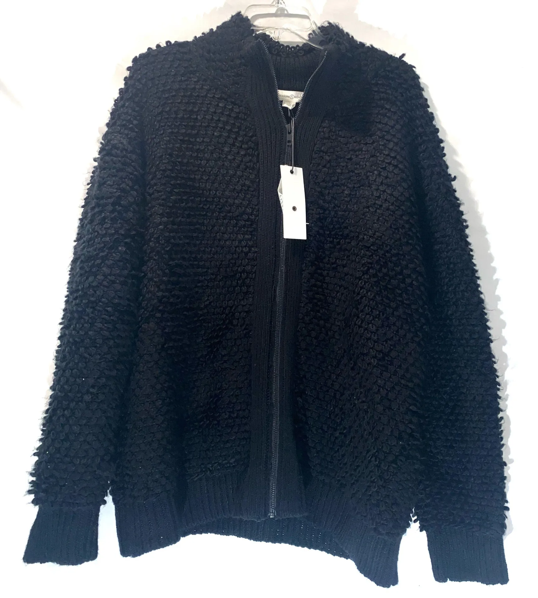 Loop Yarn Front Zip Cardigan 1X - Image 2