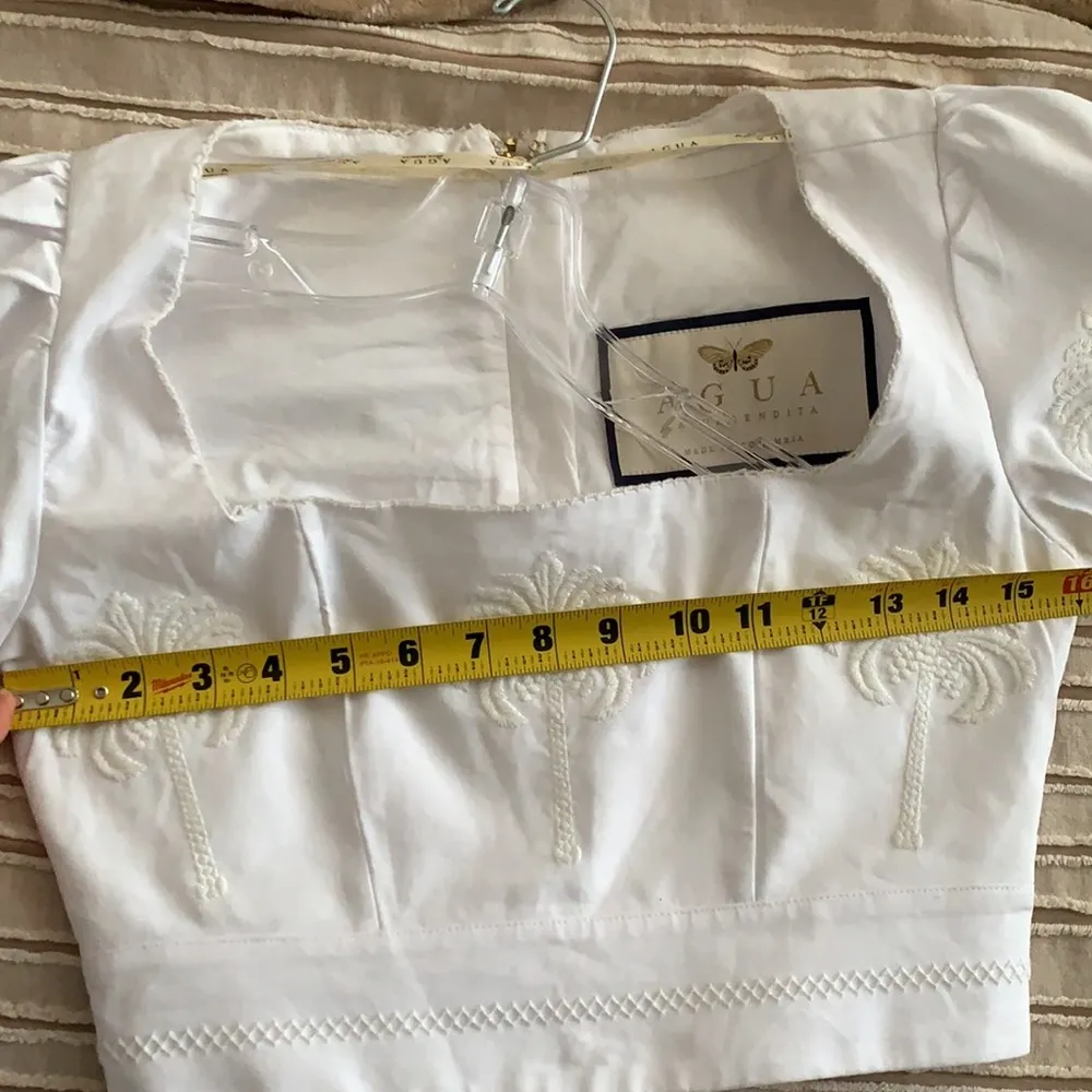 agua bendita violeta cropped white blouse - Image 7