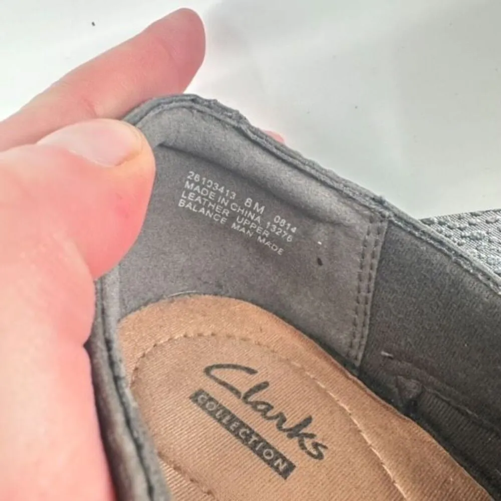 Clarks‎ Collection Women's Leather Block Heel Side Zip Pumps Heels Taupe Size 8M - Image 10