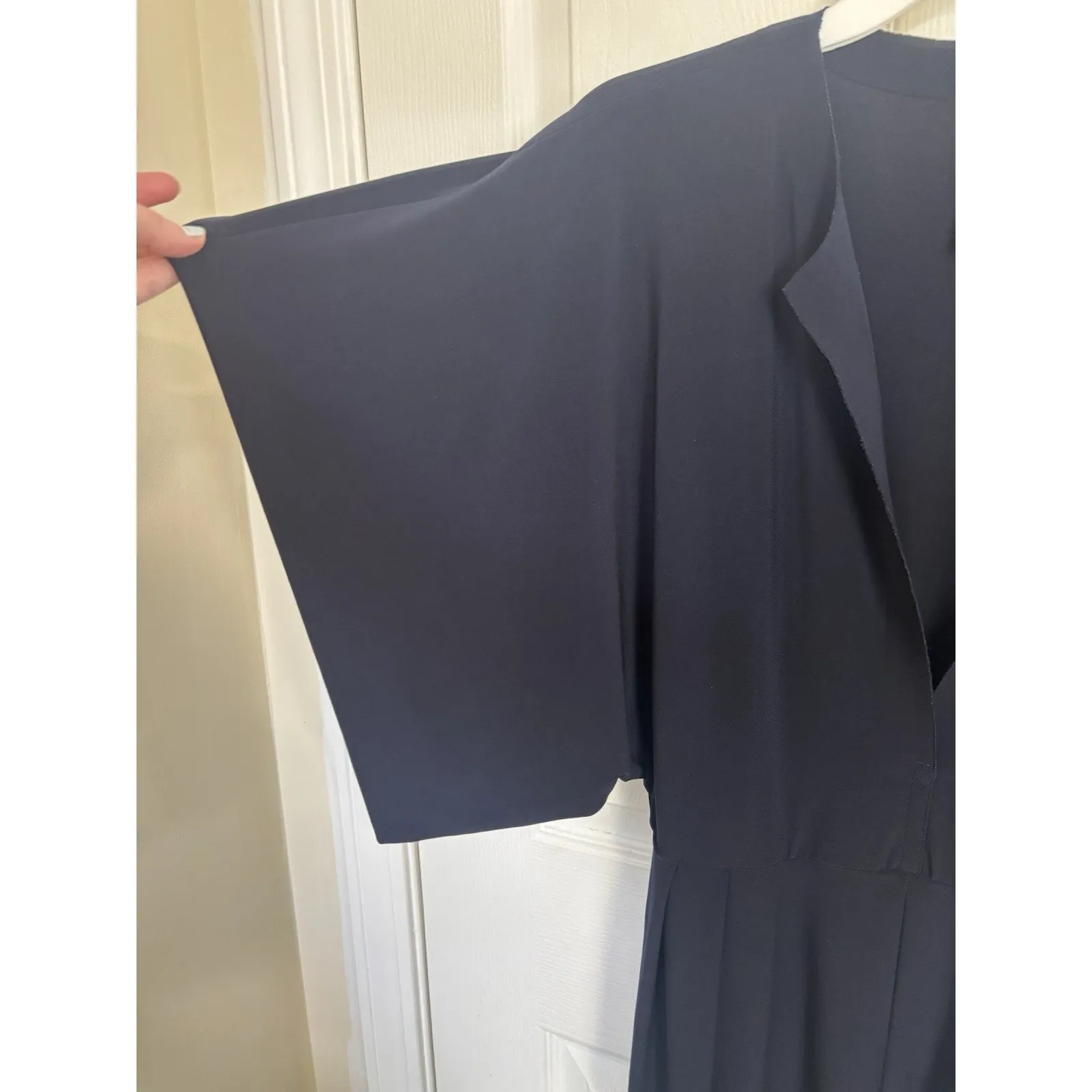 Norma Kamali Navy Blue Rectangle Jog Jumpsuit Size Small Stretch - Image 5