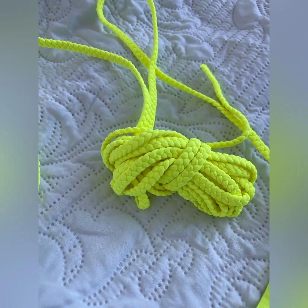 NWOT ONE PIECE PADDED SWIMSUIT IN NEON YELLOW WITH BELT S - Image 8