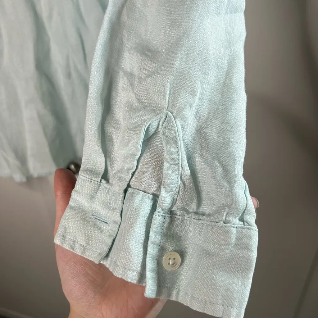 J. Jill 100% linen Button Down Blue Size M - Image 5