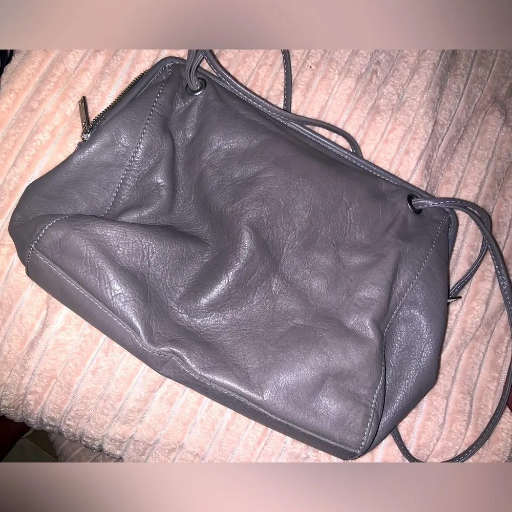 Gray Leather Shoulder Bag crossbody COS designer spring luxury contemporary $400 - Image 1