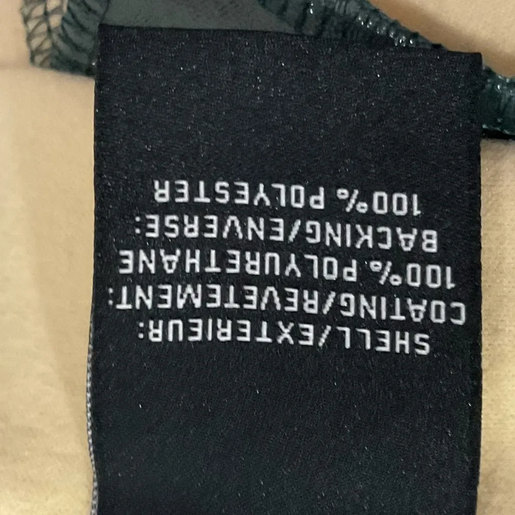 7 For All Mankind Green Faux Leather Shiny Wide Leg Pant Hunter Green Sz Med New - Image 6