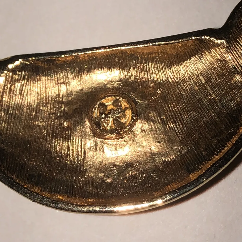 Angel Brand Vintage Gold Tone Blue Green Cabochon Chunky Necklace - Image 7