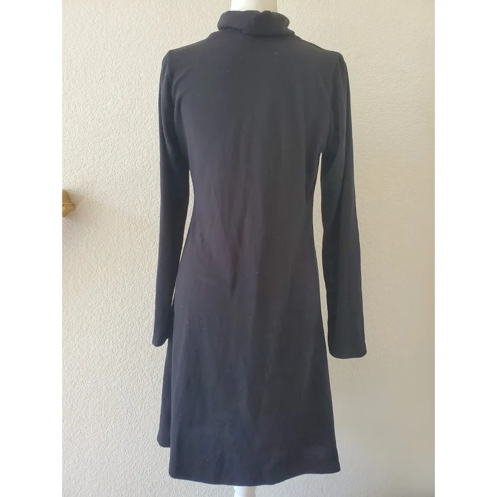 Karen Kane Black Long Sleeve Flared Hem Cowl Neck Stretch Mid Length Dre… - Image 4