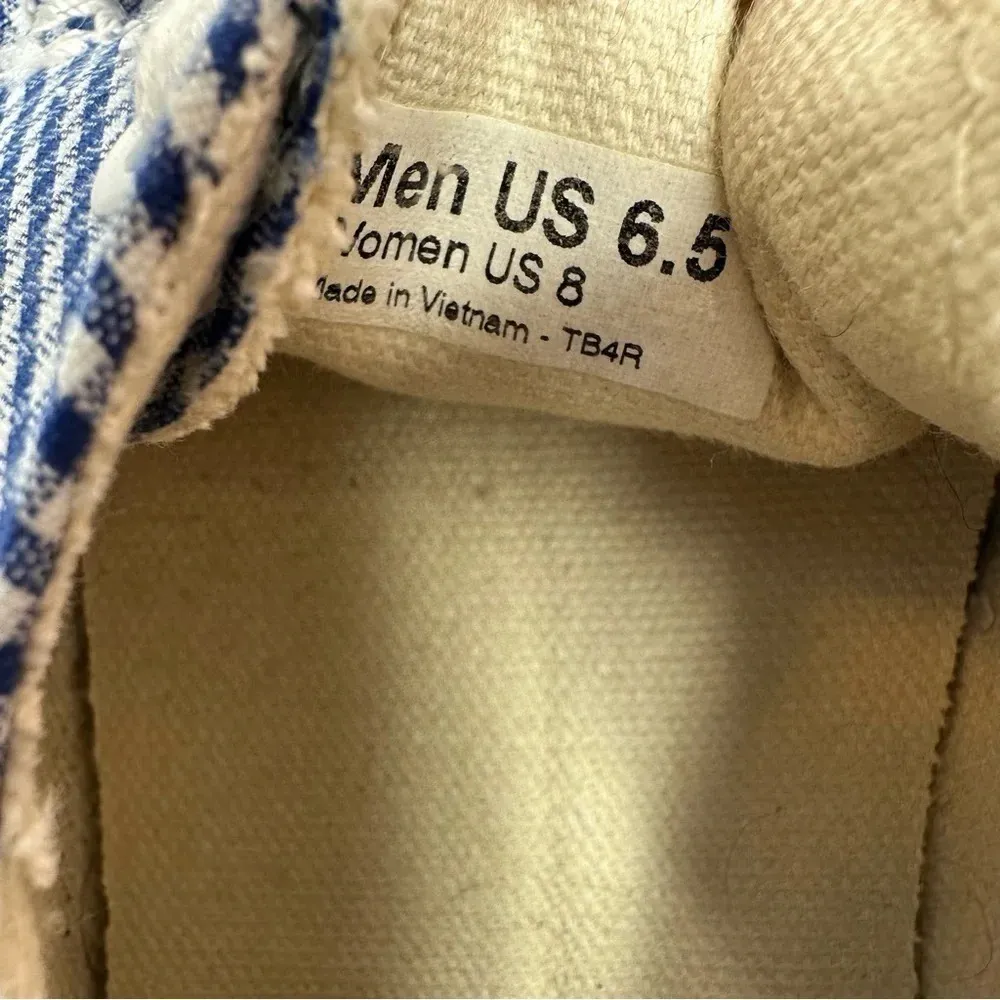 VANS Women’s Blue Gingham Zapato Lo Slip-On Boat Shoes Sneakers Size 8 - Image 9