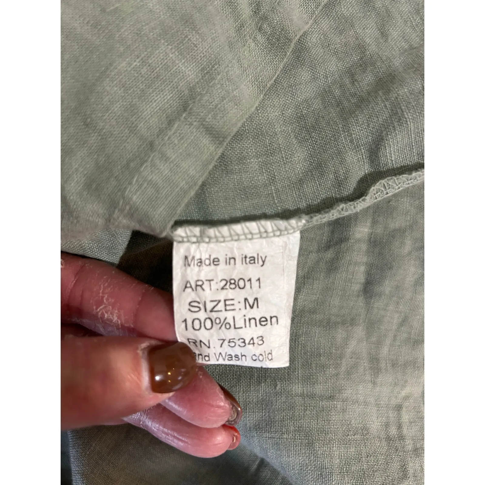 Lungo L'Arno 100% linen dress made in Italy pale green size M sleeveless Size M - Image 9