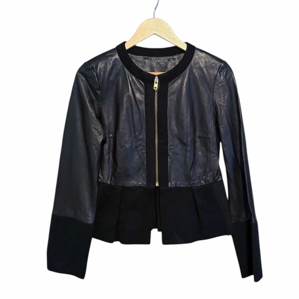 Marc by Marc Jacobs Kent Leather Peplum Jacket 6 - Image 4