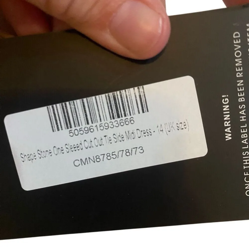 Pretty Little Thing  NWT tan size 14 dress one sleeve cut outs - Image 7