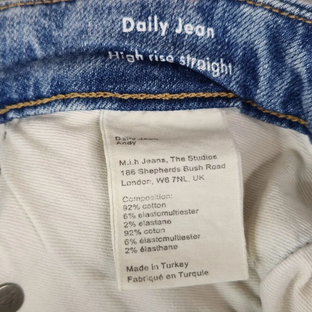 Mih Jeans Womens 29 Daily Jean High Rise Straight Split Raw Hem Stretch Denim - Image 6