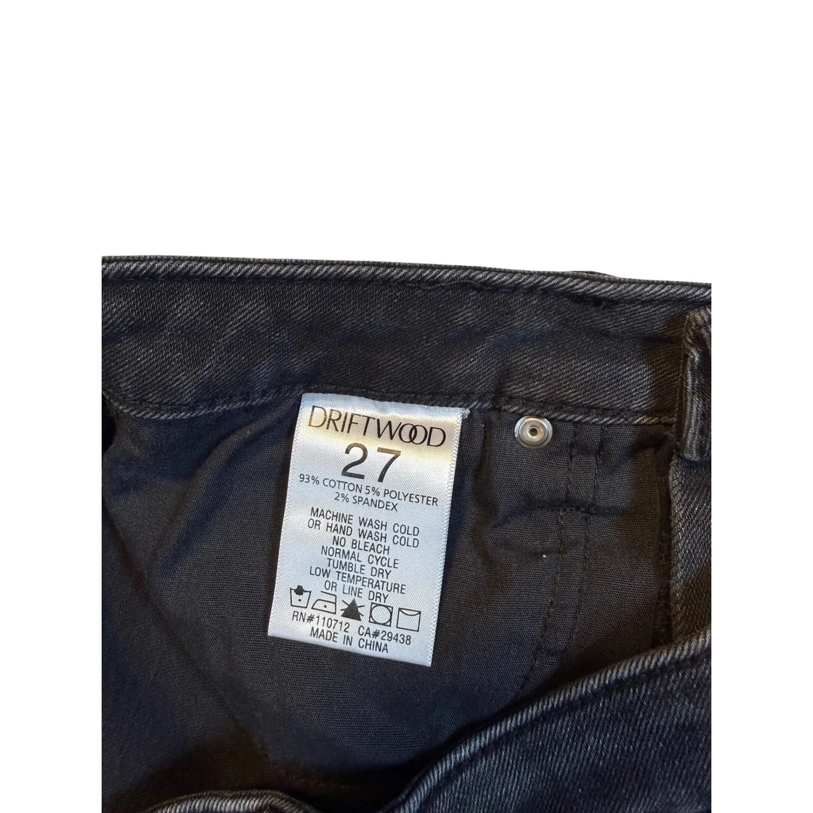 DRIFTWOOD Gizelle Skinny Fit Black Jeans with Cheetah Side Stripe Size 27 - Image 5