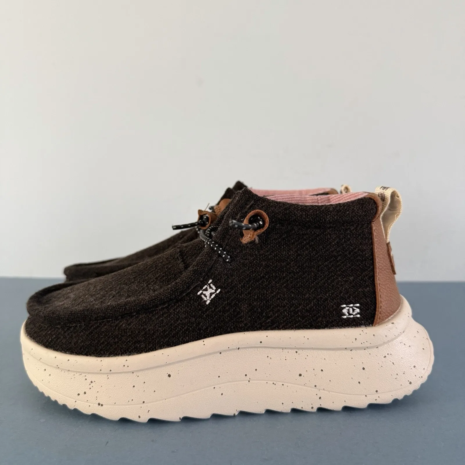 NWT Hey Dude Wendy Peak Hi Wool Moccasin Sneakers Cocoa Brown Ankle Booties - Image 6