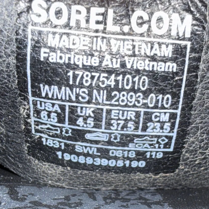 Sorel Black Ella Leather Cross Ankle Strap Sandals Size 6.5 - Image 7