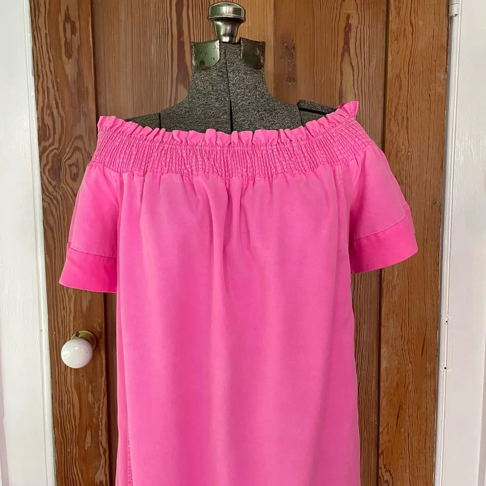 Vineyard Vines Malibu Pink Madison Off The Shoulder Dress -Sz M 🧡🎀 - Image 3