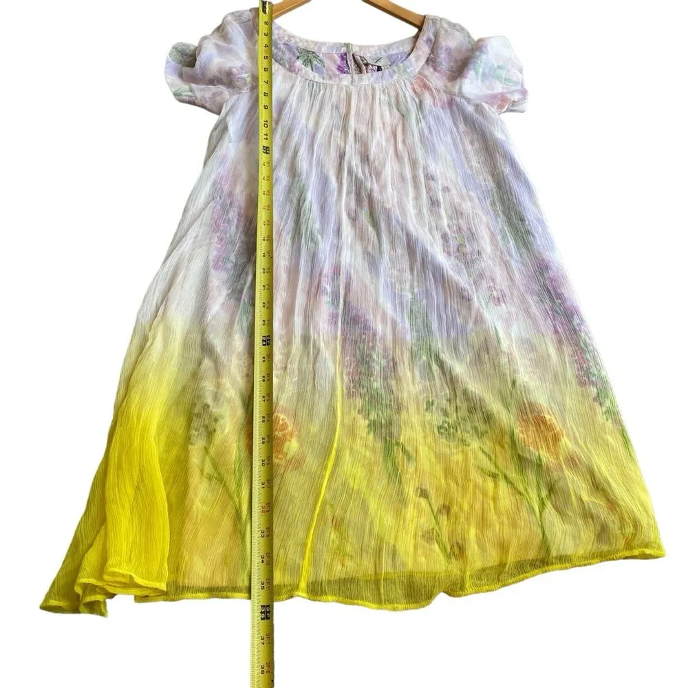 Anthropologie HD In Paris Women’s 6 Dipped‎ Floral Chiffon Swing Dress Coquette - Image 12