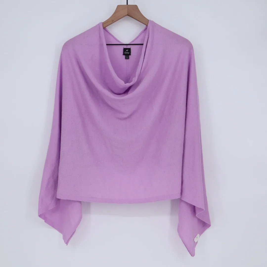 Echo Lavender Purple Knit Poncho Cowl Neck One Size Size undefined - Image 2